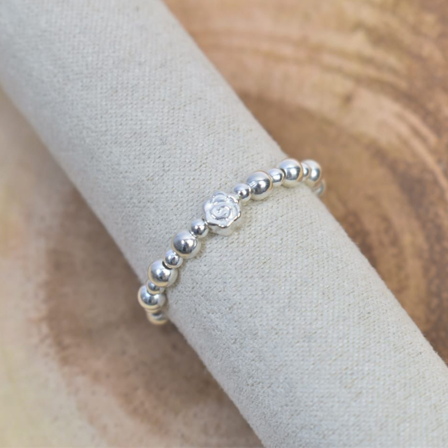 2mm 3mm Bead Rose Ring - Nova Keepsakes 