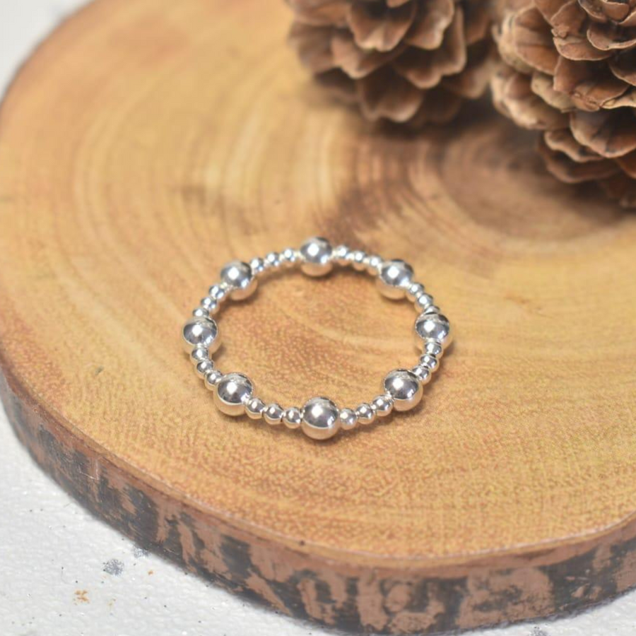 Stacking Ring with Sterling Silver Beads  - Nova Keepsakes 