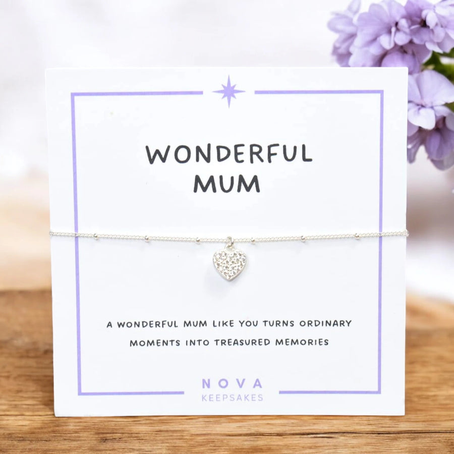 Wonderful Mum Bracelet with Heart Charm
