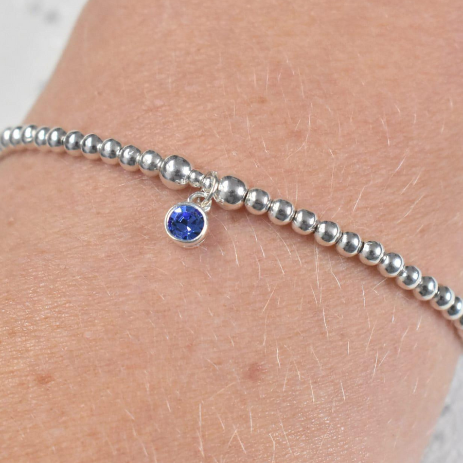 September Birthstone Bracelet with Sapphire Charm  - Nova Keepsakes