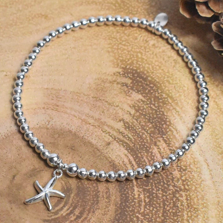 Starfish Beaded Bracelet Silver - Nova Keepsakes 