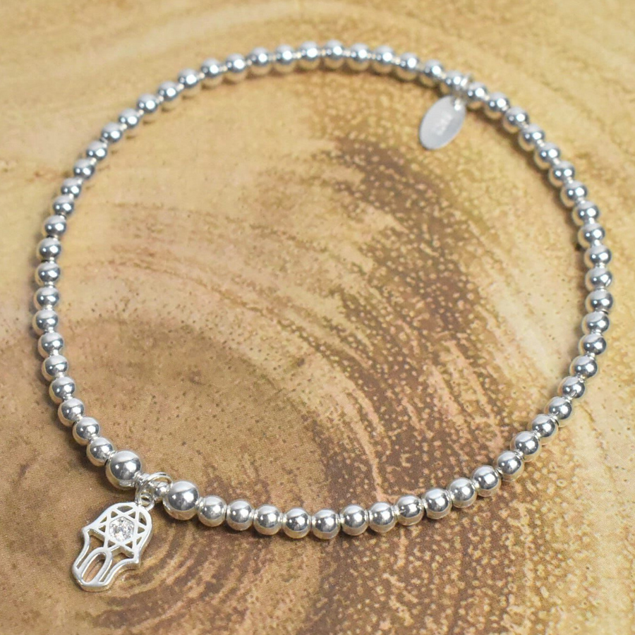 Stretch Bracelet with Hamsa Hand 