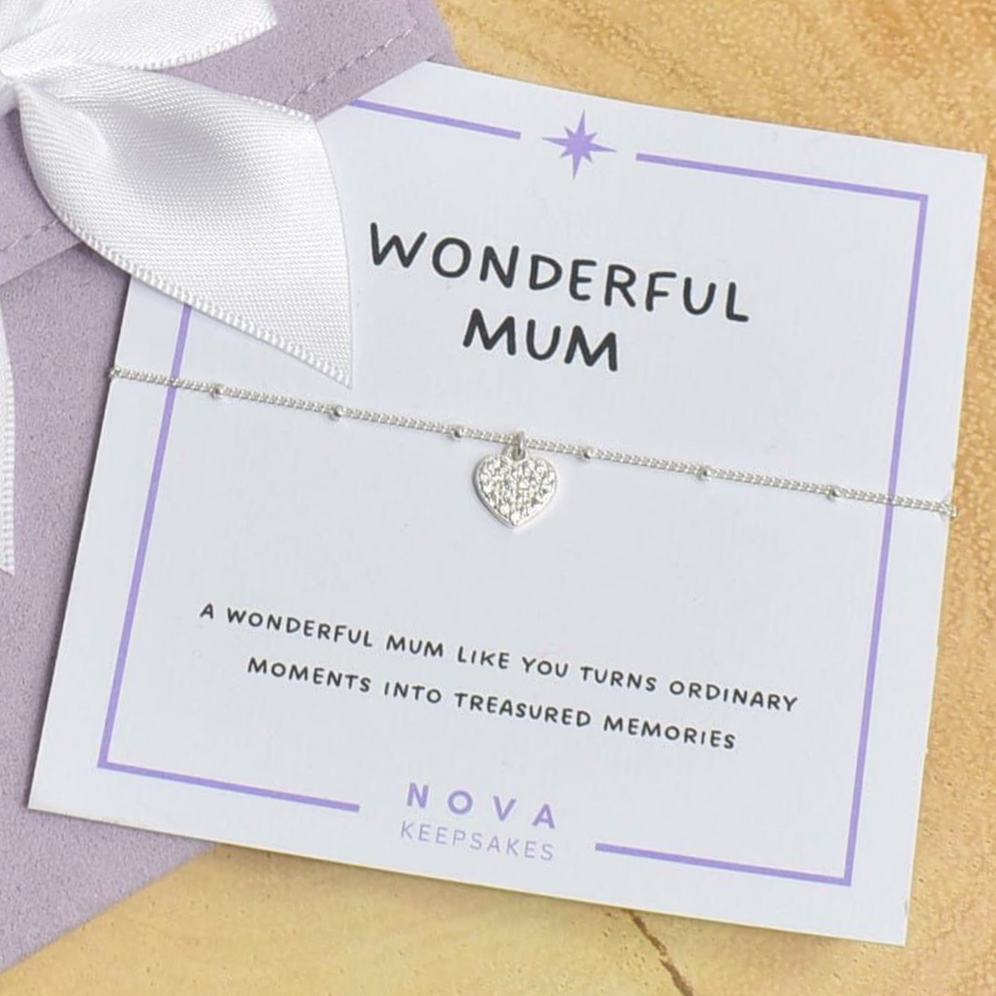 Wonderful Mum Bracelet with Heart Charm