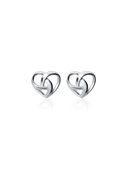 Heart Knot Earrings Sterling Silver