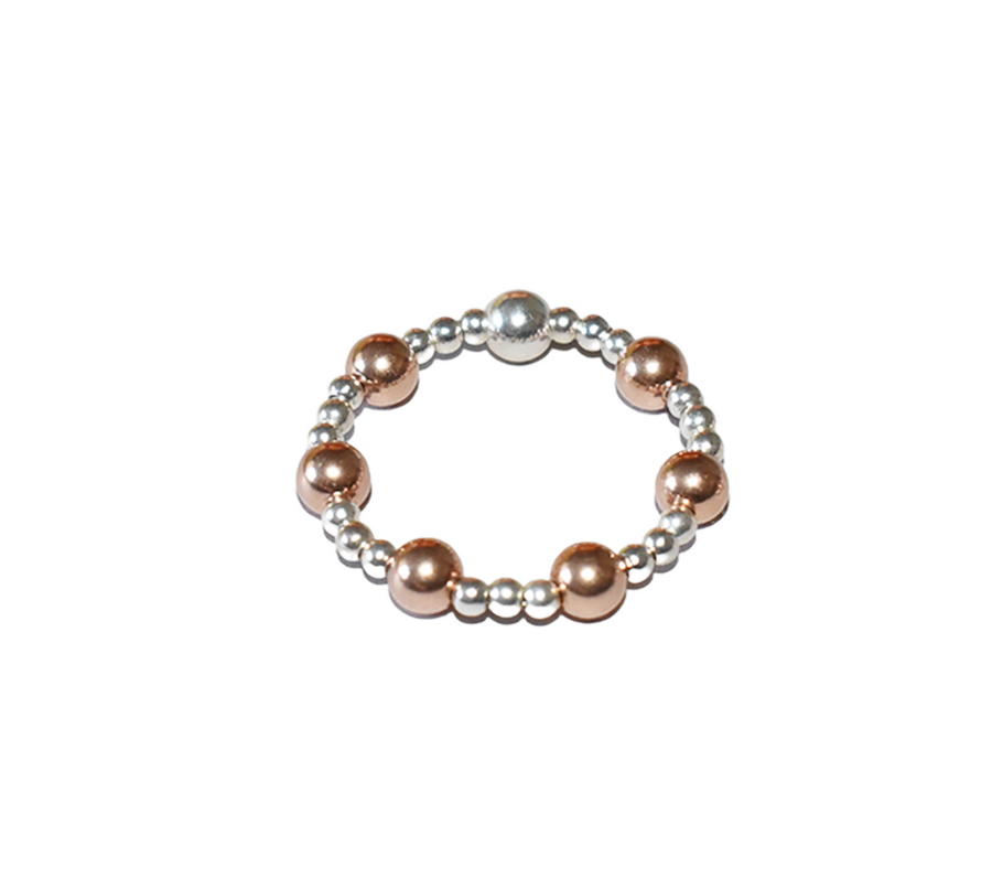 4mm Rose Gold Bead Stretch Stacking Ring