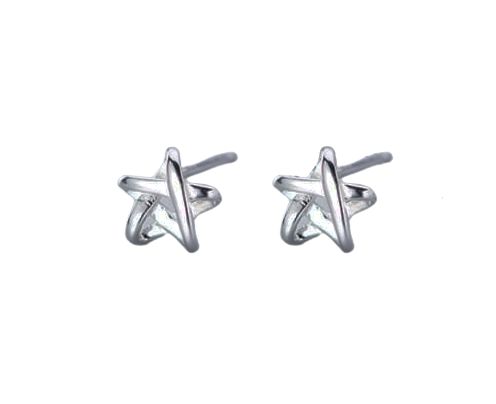 Sterling Silver Star Knot Stud Earring